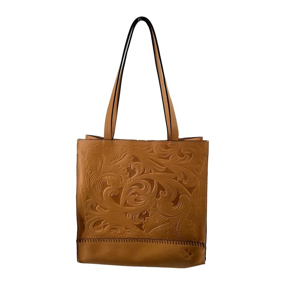 Patricia Nash Handbags - Patricia Nash Tooled Toscano Tote Shoulder Bag In Tan Vachetta Leather NWT